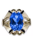 Винтидж крафт Пръстен Сапфир 14K жълто злато vrc015y